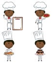 Cute African-American chef men Royalty Free Stock Photo