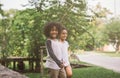 Cute african american little boy and girl Royalty Free Stock Photo