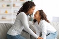 Cute african american mother and daughter enjoying time together Royalty Free Stock Photo