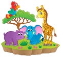 Cute African animals theme image 2 Royalty Free Stock Photo