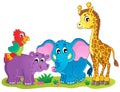 Cute African animals theme image 4 Royalty Free Stock Photo