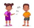 Cute african kids laughing together vector