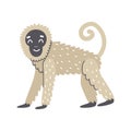 Cute african monkey on a white background. Vector childish illustration