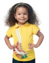 Cute afroamerican small girl smiling