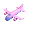 Cute Airplane 3d icon cartoon style on isolated transparent background png. Generative ai Royalty Free Stock Photo