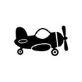 Cute airplane toy icon vector isolated