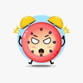 Cute alarm clock character is angry Royalty Free Stock Photo