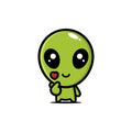 Cute alien cartoon character with korean love finger Royalty Free Stock Photo