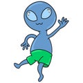 Cute aliens in blue