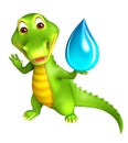 Cute Aligator cartoon character with clock