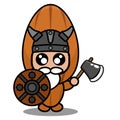 Cute Almond viking mascot costume