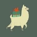 Cute alpaca character. Funny llama for your design