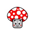 Cute amanita isolated. Cheerful cartoon red mushroom Royalty Free Stock Photo