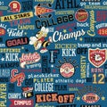 Cute American football elements patchwork