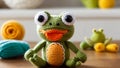 Cute Amigurumi Frog Handcrafted Toy