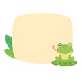 cute amphibian cartoon text frame for decorating schedule notebook Royalty Free Stock Photo