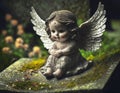 Angel figurine on the grave Royalty Free Stock Photo