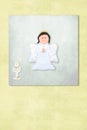 Cute Angel first communion invitation card Royalty Free Stock Photo