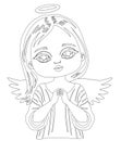 cute angel girl child , angel child cute , illustration prayer