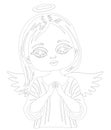 cute angel girl child , angel child cute , illustration