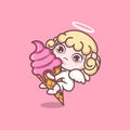 cute angel icecream Royalty Free Stock Photo