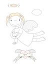 Cute angel illustration Royalty Free Stock Photo