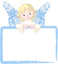 Cute Angel Invite & Place Card Royalty Free Stock Photo