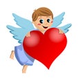 Cute Angel Kid Bringing Love Royalty Free Stock Photo