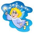 Cute angel with magical wand Royalty Free Stock Photo