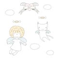 Cute angels illustration Royalty Free Stock Photo