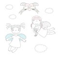 Cute angels illustration Royalty Free Stock Photo