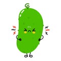 Cute angry Cucumber character. Vector hand drawn cartoon kawaii character illustration icon. Isolated on white