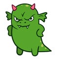 Cute angry dragon monster