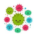 Cute angry evil bad fly germ virus