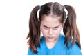 Cute angry girl with funny grimace Royalty Free Stock Photo