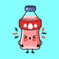 Cute angry soda character. Vector hand drawn cartoon kawaii character illustration icon. Isolated on blue background