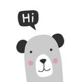 Cute Animal Bear. Scandinavian print, poster for nursery, kids, babies Royalty Free Stock Photo