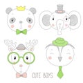 Cute animal boys portraits