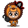 Pirate lion animal mascot costume Royalty Free Stock Photo