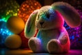 Easter Bunny. Festive rabbit with colored highlights.