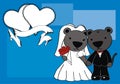 Cute panther couple cartoon cute married background