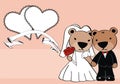 Cute teddy bear couple cartoon cute married background