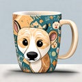 Cute animal design mugs - ai generated image