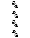 Cute animal. Foot dog seamless pattern. Footprint graphic. Pet outline. Repeated pattern trail cat. Paw prints for design service