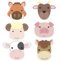 Cute animal head icon05