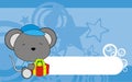 Cute baby mouse holding gift box cartoon background Royalty Free Stock Photo