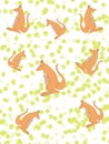 Cute cartoon,kangaroo pattern animal illustration white background