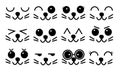 Cute animal kawaii emoticon black