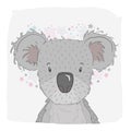 Cute animal koala, face. For print on the T-shirt, phone case, for the children`s room, for greeting cards.