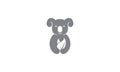 Cute animal koala with leaf logo symbol icon vector graphic design illustration Royalty Free Stock Photo